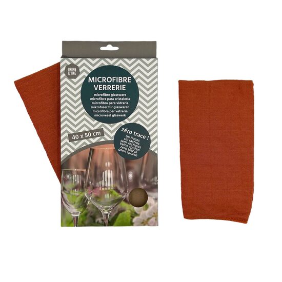 URBAN LIVING mikrofibras lupatiņa stiklam 40x50cm, oranža